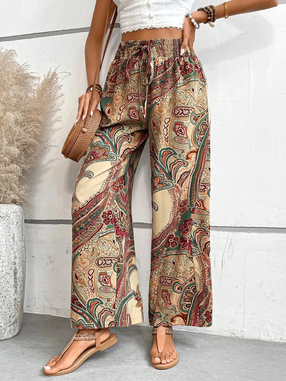 Printed Wide Leg Pants, image 22