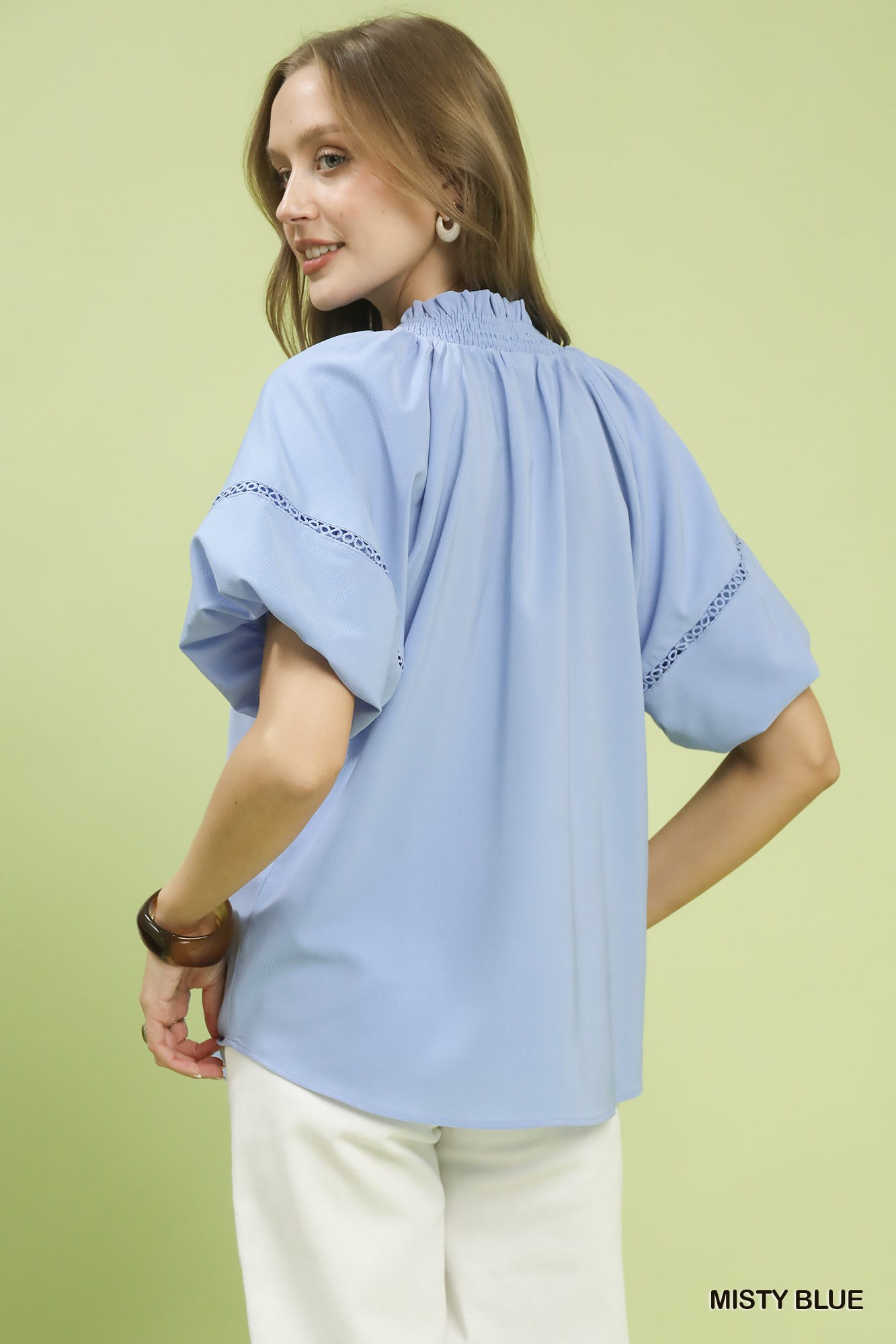 Lace Trim Peasant Top, image 2