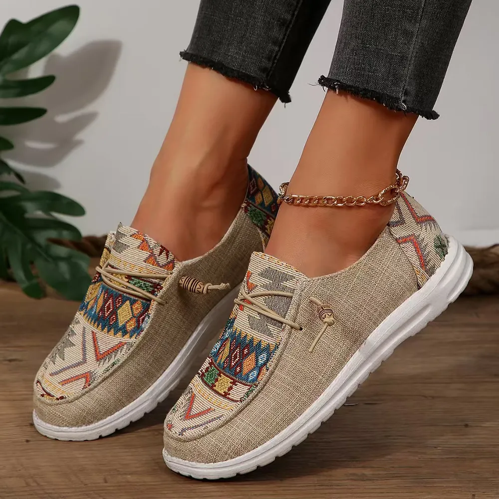 Geometric Round Toe Flat Slip-Ons, image 8