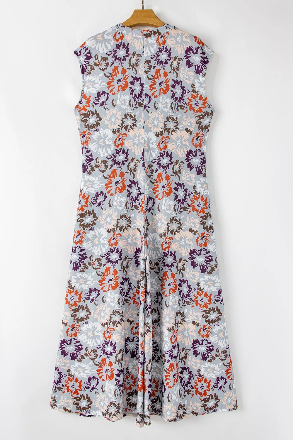 Floral Sleeveless Button Front Wide Leg Jumpsuit, image 4