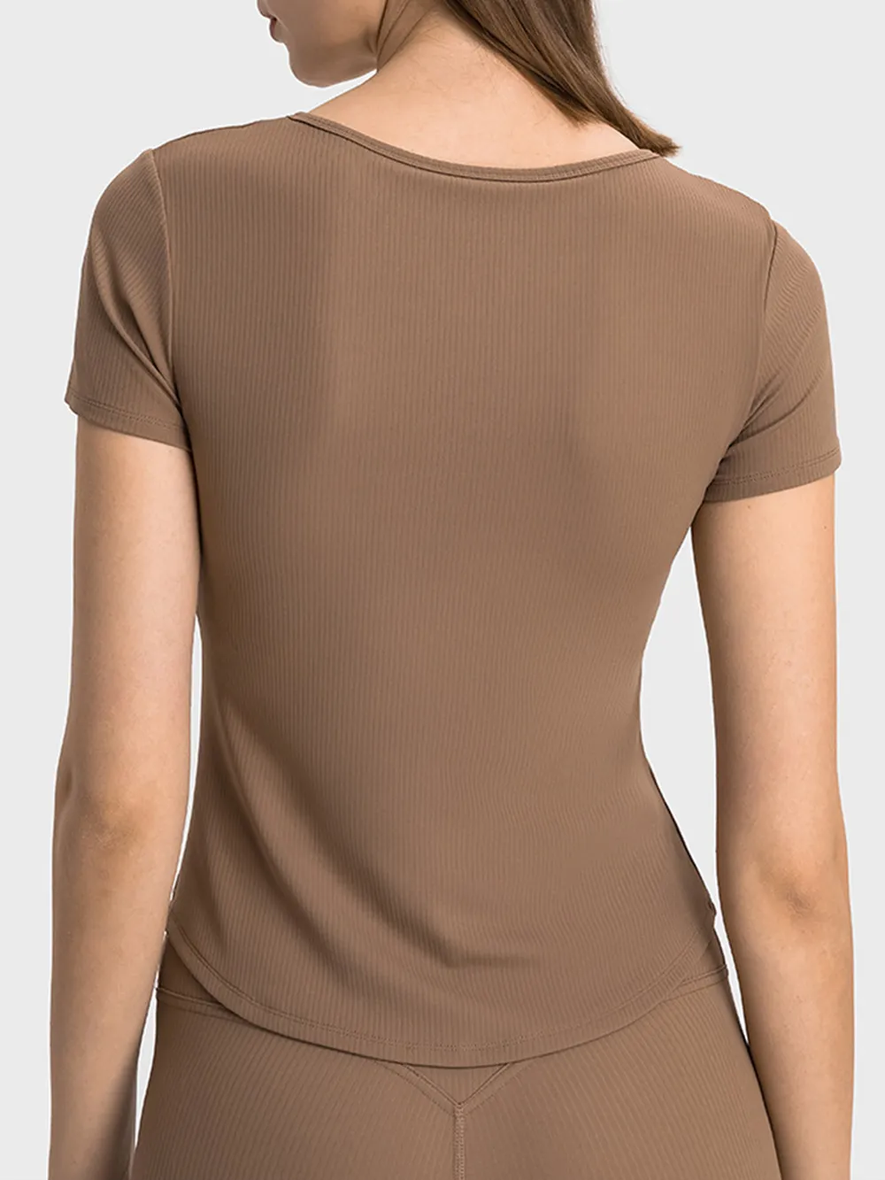 Notched Short Sleeve Active T-Shirt, image 10