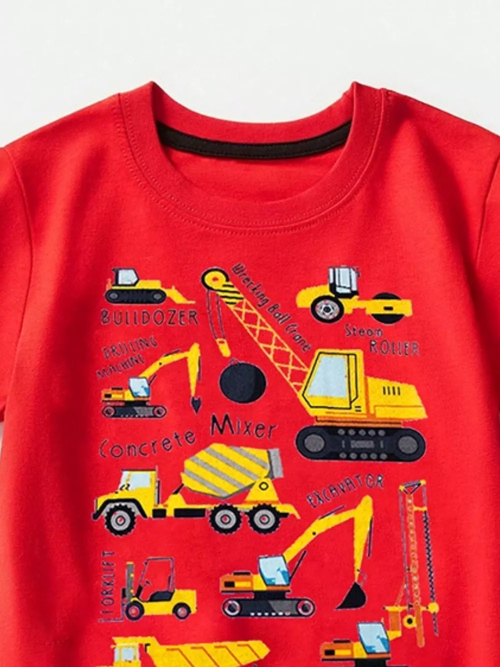 Children's Construction Vehicle Crew Neck Short Sleeve T-Shirt, image 13