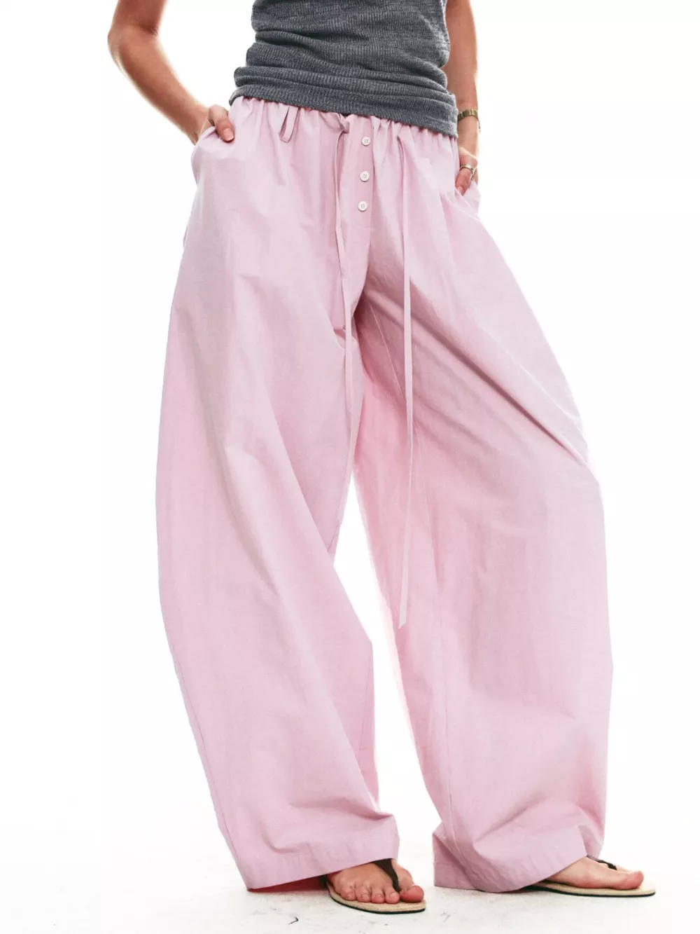 Drawstring Wide-Leg Pants, image 7