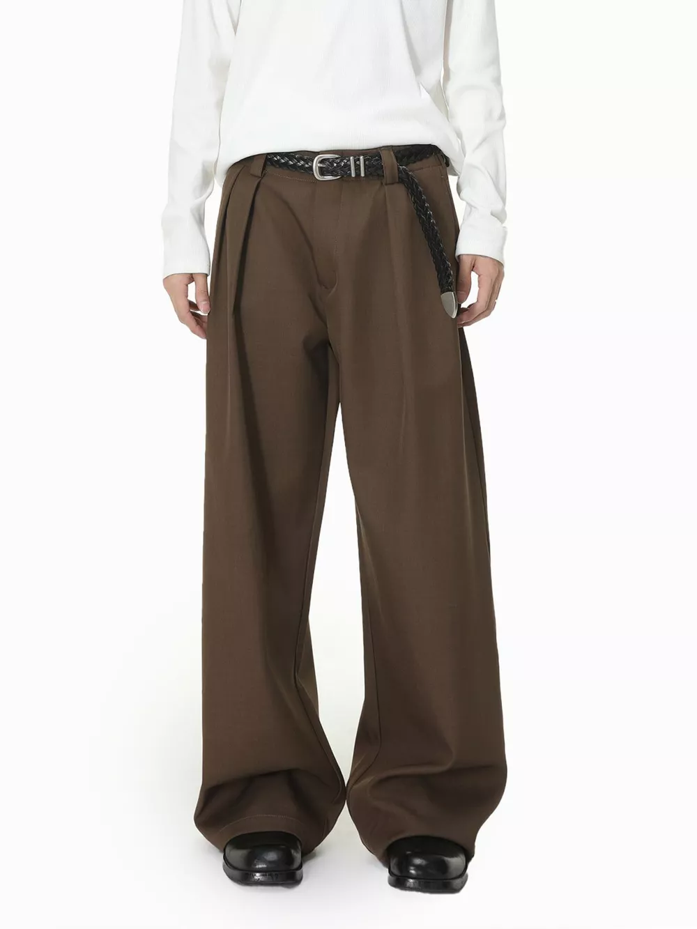 Men's High-Waisted Wide-Leg Pleated Pants, image 6