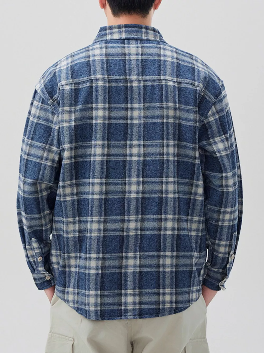 Men's Plus Size Plaid Button Up Long Sleeve Shirt, image 3