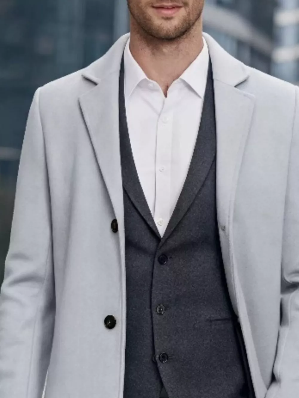 Men's Plus Size Slim-Fit Lapel Collar Overcoat, image 2