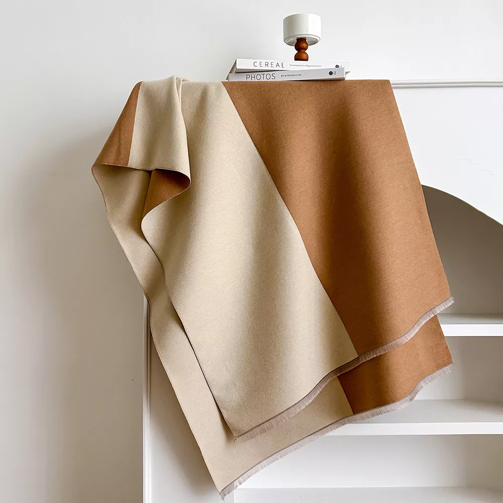 Two-Tone Raw Hem Scarf, image 5