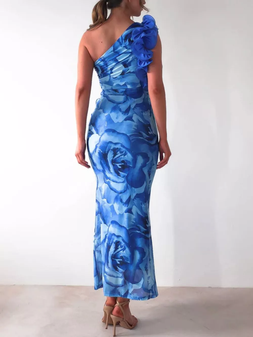 Floral Print One-Shoulder Maxi Dress, image 14