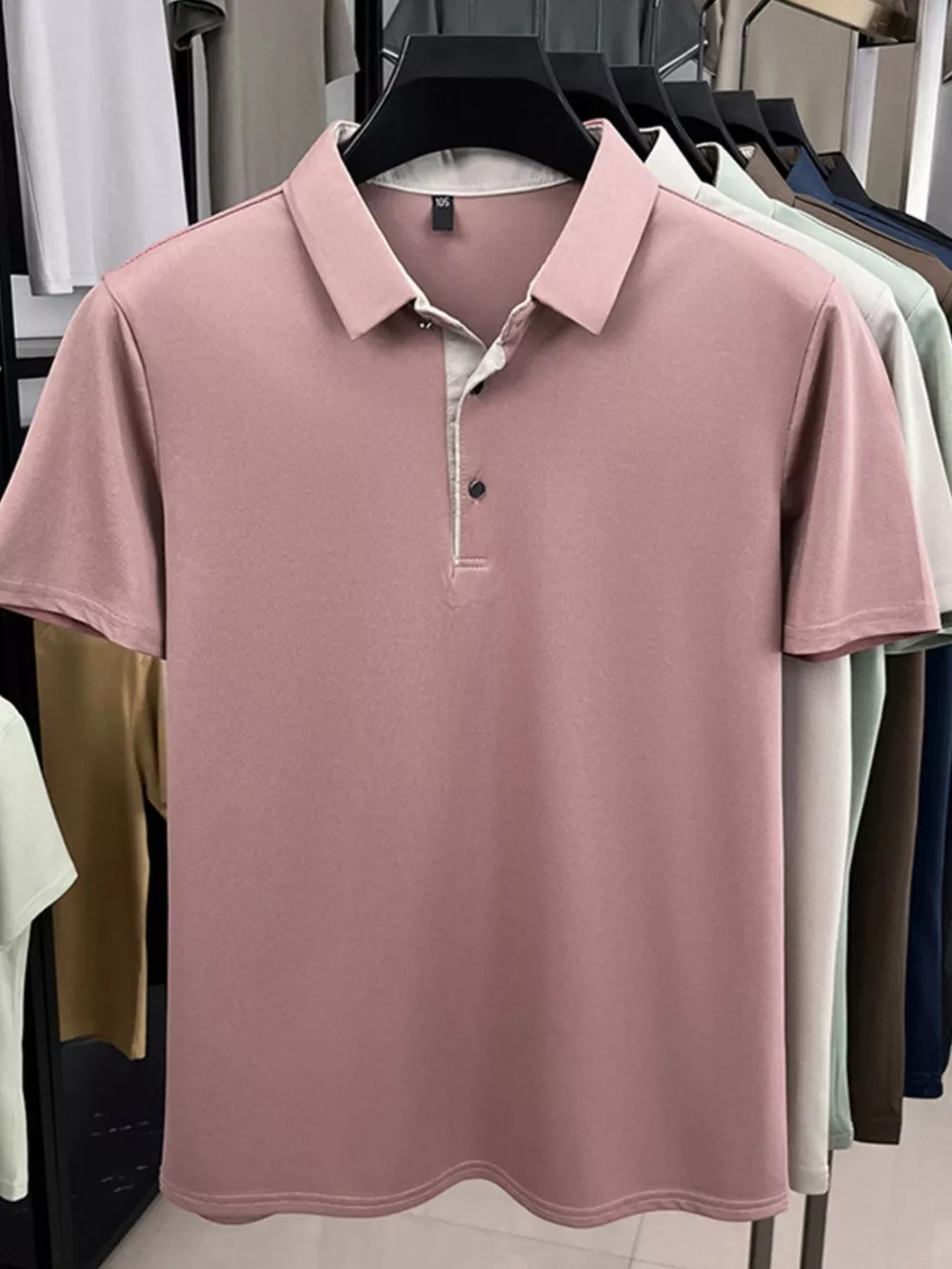 Men's Plus Size Button Detail Short Sleeve Polo, image 4
