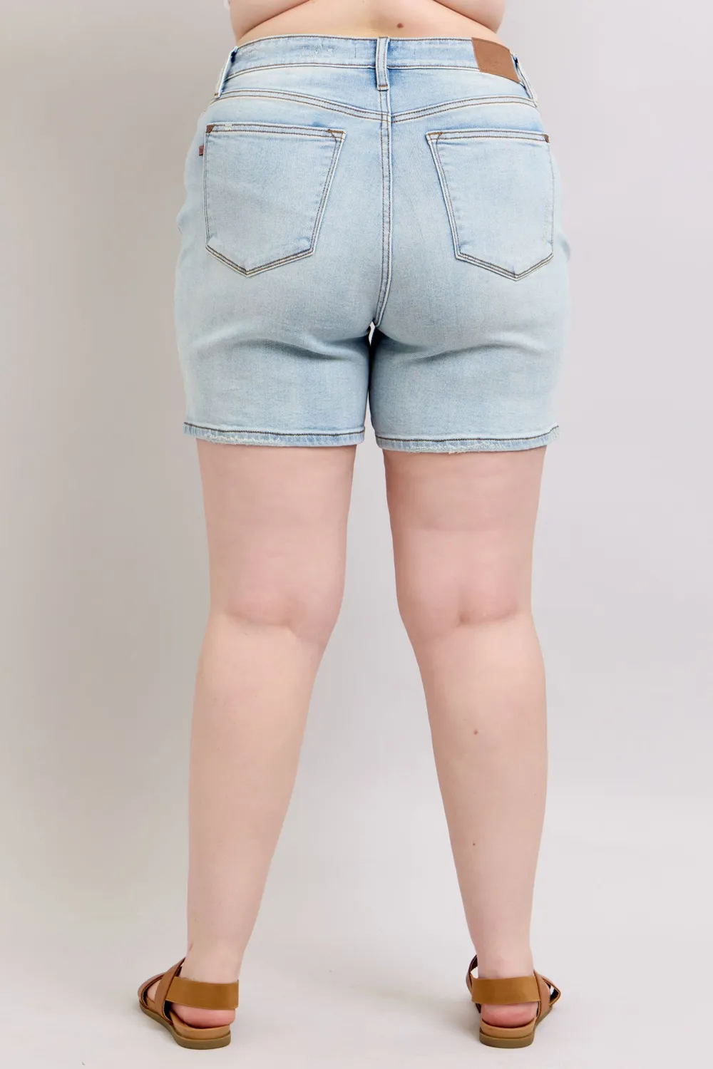 Full Size 2 Button Denim Shorts with Pockets Plus Size, image 13