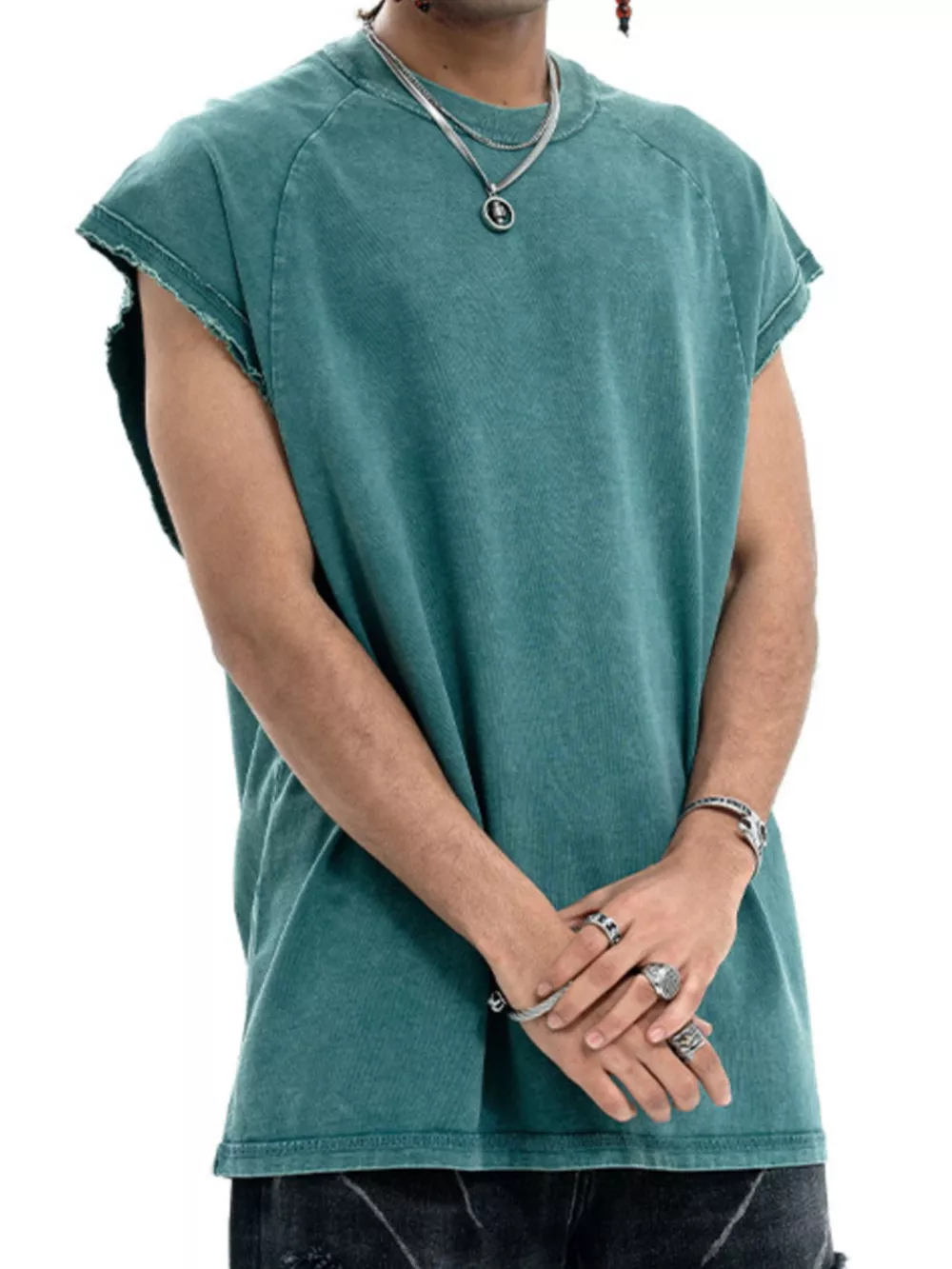 Men's Round Neck Tank, image 4