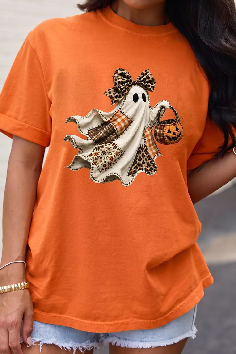 Halloween Ghost Graphic Short Sleeve T-Shirt, image 5