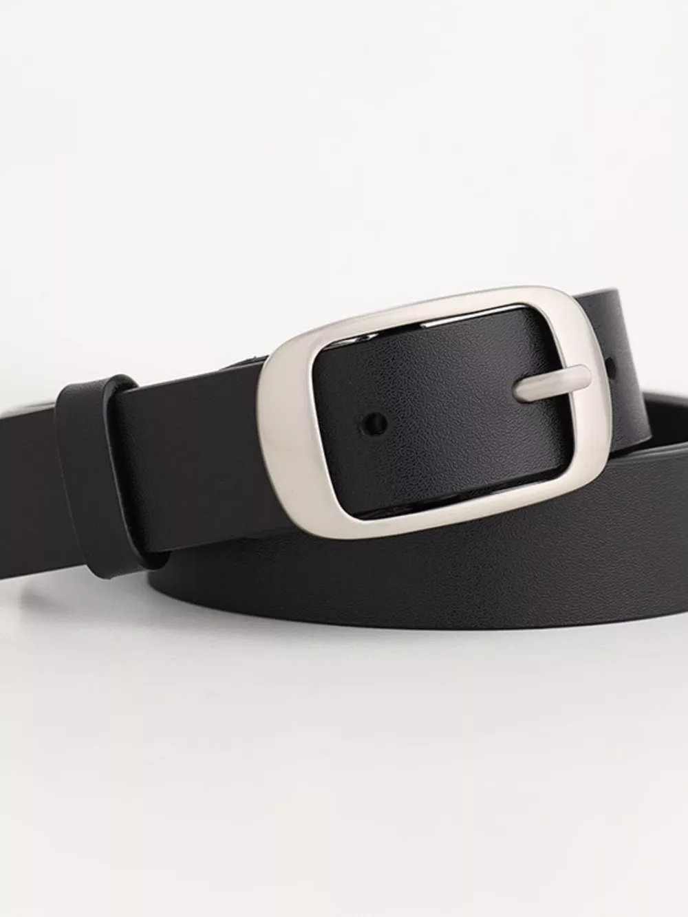 Leather Belt with Silver Buckle, image 9