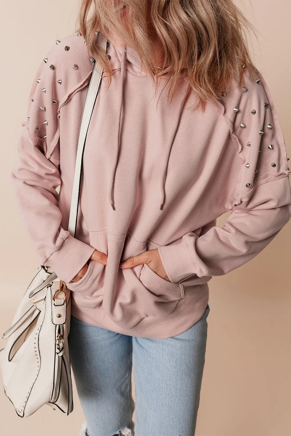 Rivet Drawstring Long Sleeve Hoodie, image 11