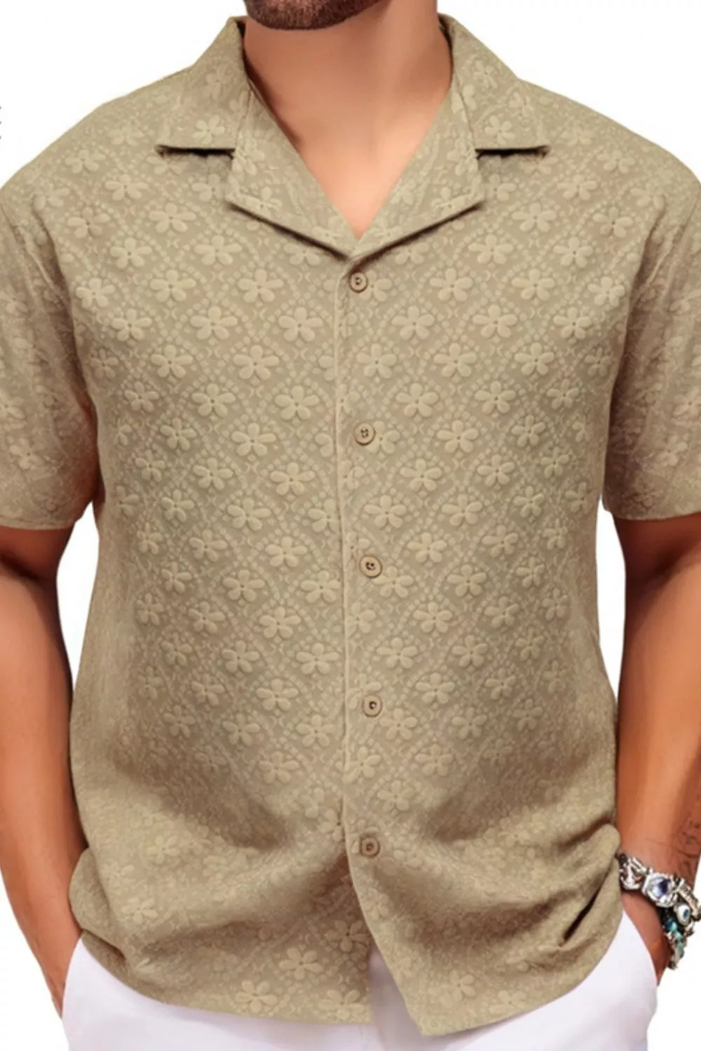 Men's Plus Size Button Down Short Sleeve Shirt, image 2
