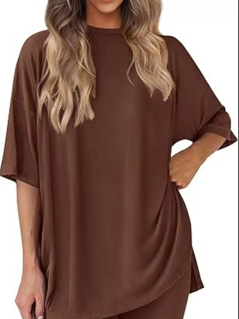 Full Size Relaxed Fit Round Neck Top and Shorts Two-Piece Set Plus Size, image 12