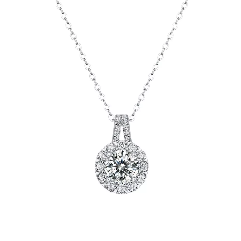 2 Carat Moissanite 925 Sterling Silver Necklace, image 5