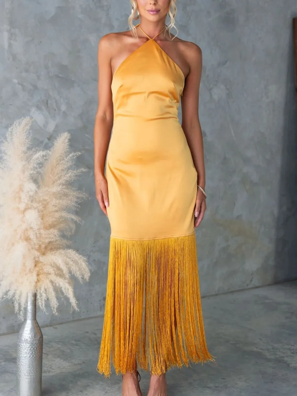 Fringe Halter Neck Dress, image 12