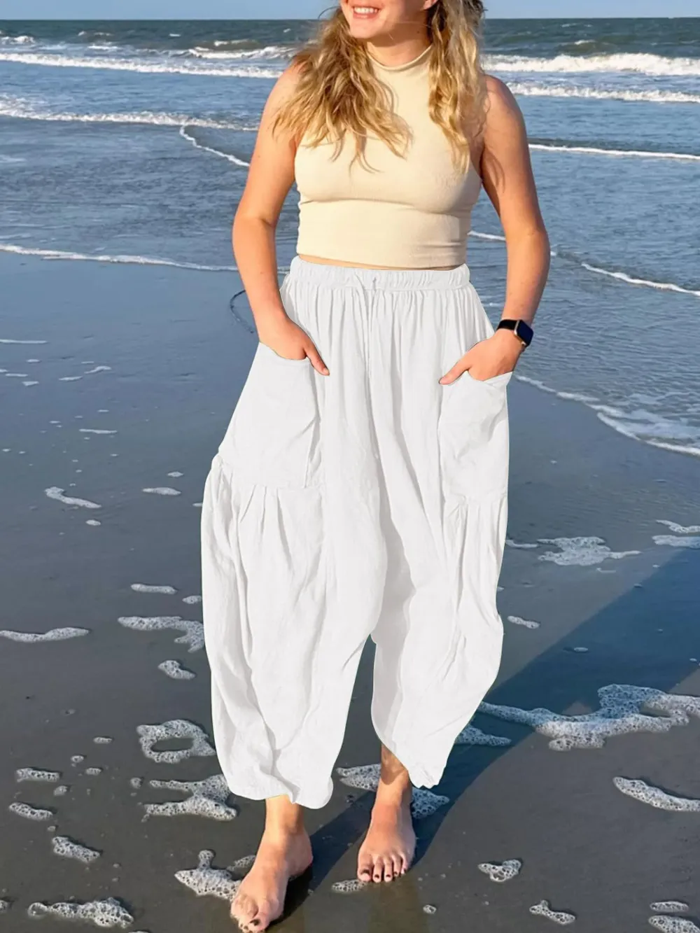 Full Size Drawstring Pants with Pockets Plus Size, image 12