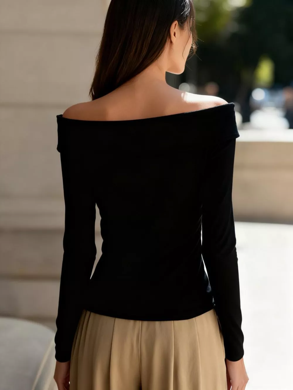 Off-Shoulder Button Detail Blouse, image 5