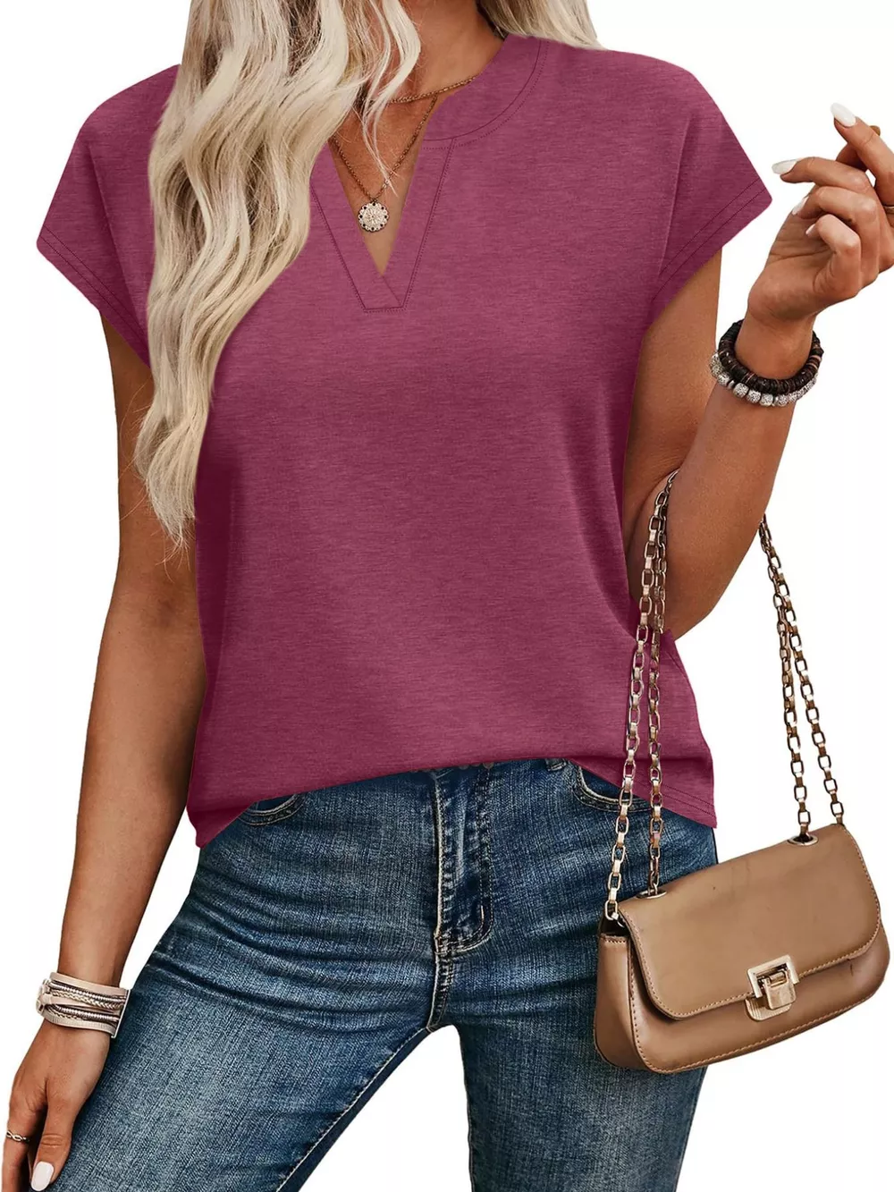 Notched Short Sleeve T-Shirt, image 22