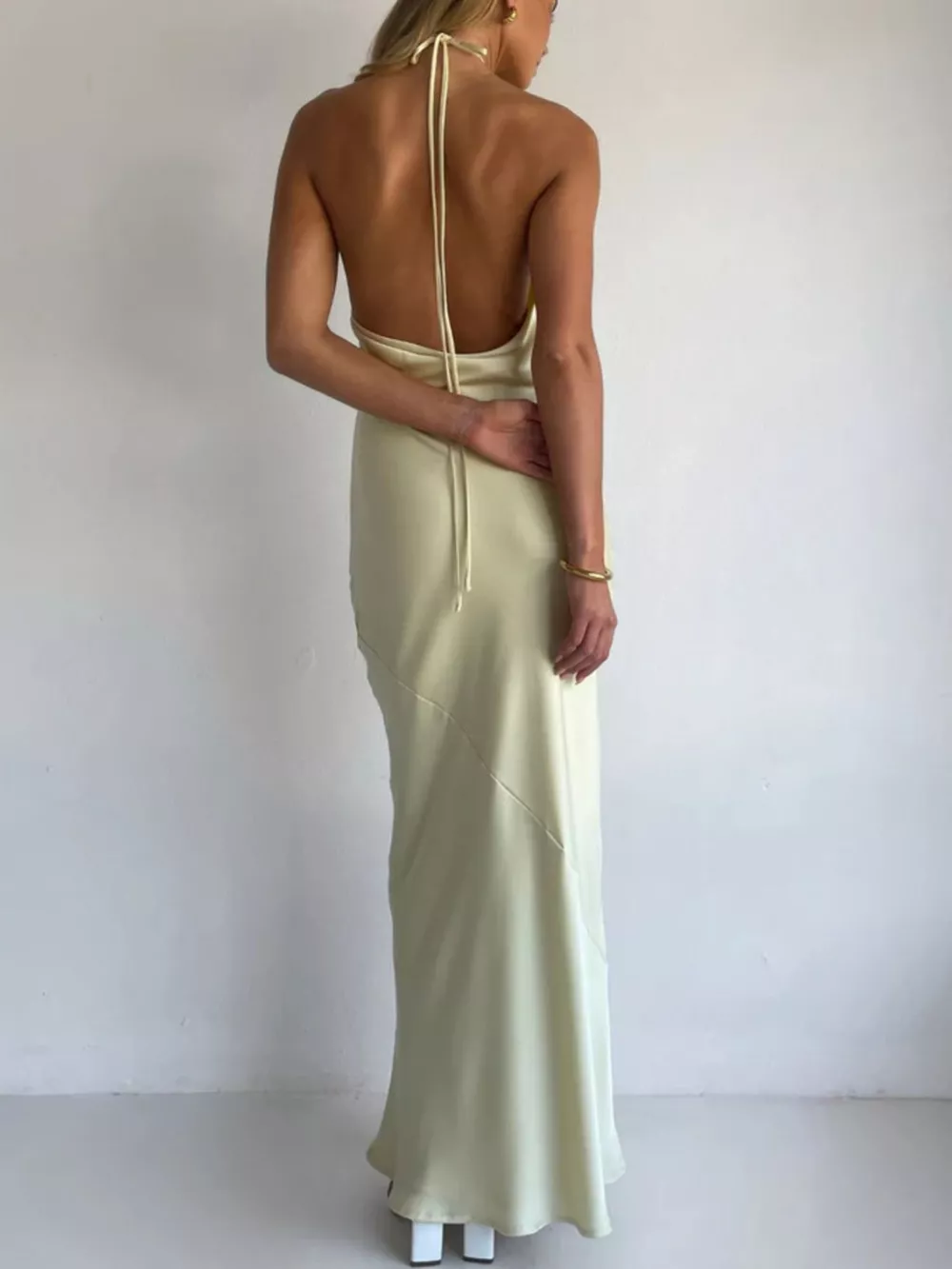 Halter Neck Satin Maxi Dress, image 26