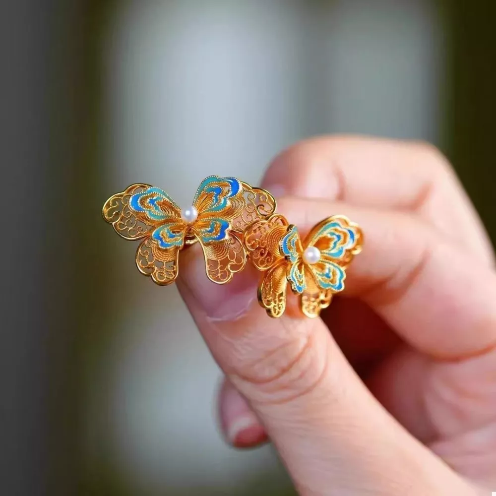 Butterfly Stud Earrings, image 3