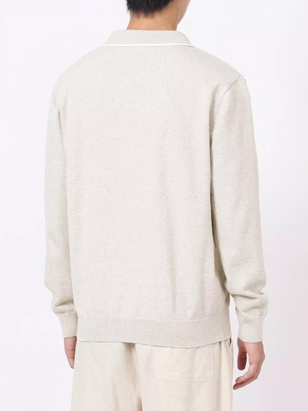 Men's Plus Size Long-Sleeve Contrast Trim Polo, image 9