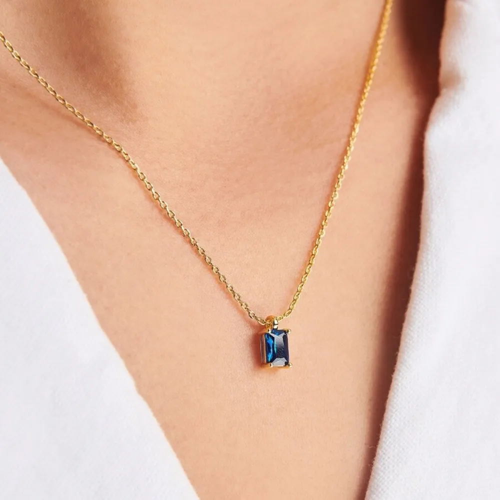 Titanium Steel Inlaid Zircon Pendant Necklace, image 11