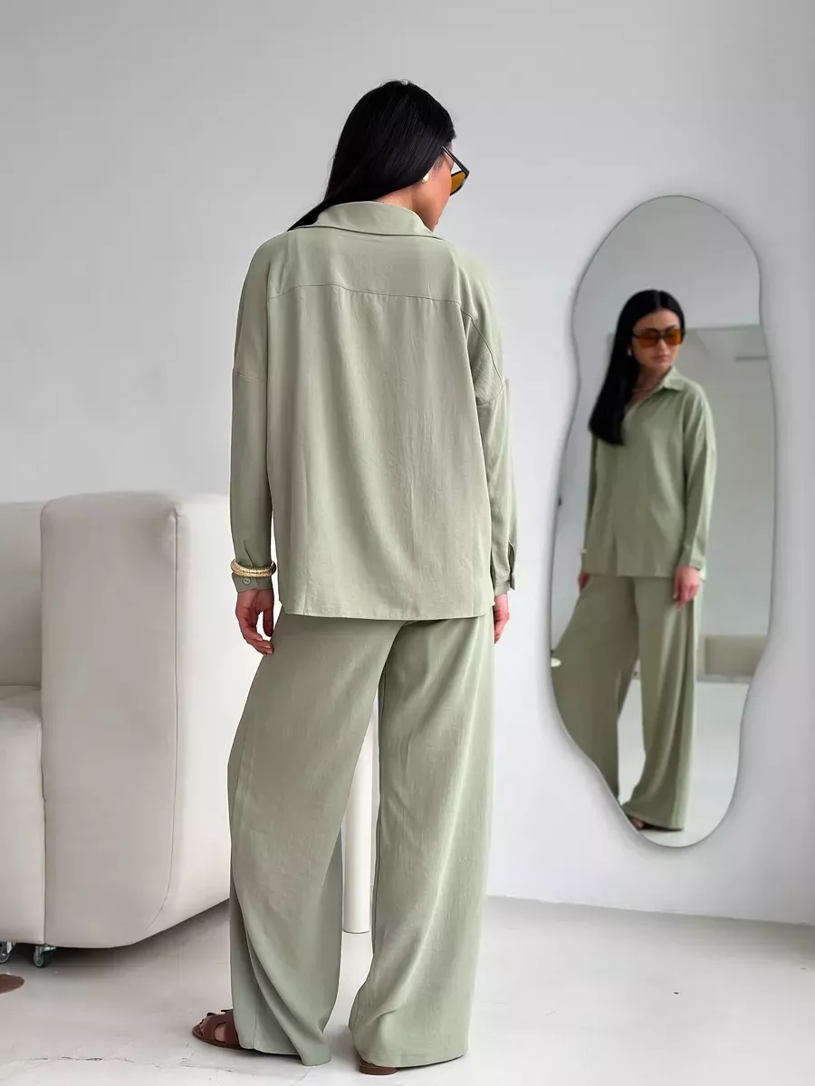 Button Up Long Sleeve Shirt and Pants Set, image 10