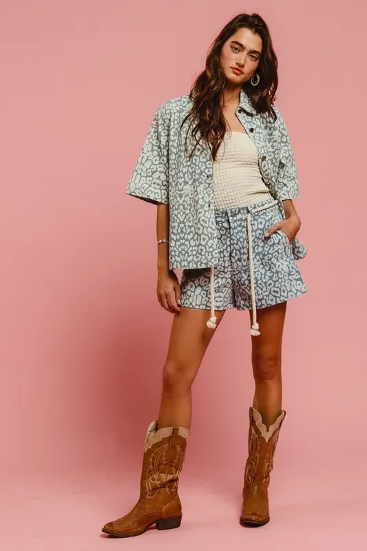 Rope Belt Leopard Shorts, image 6