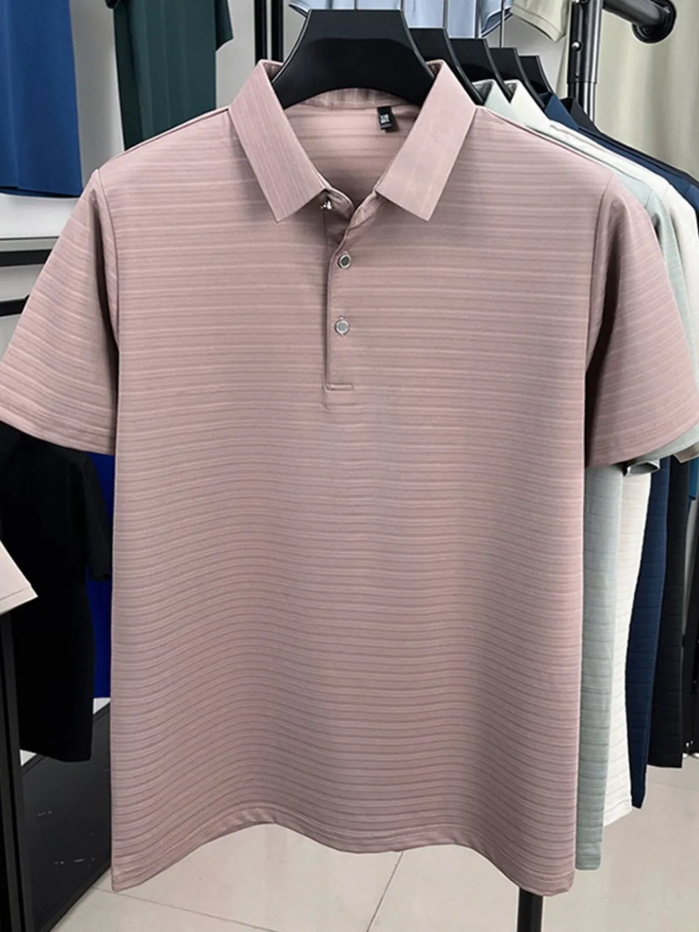 Men's Plus Size Button Detail Short Sleeve Polo, image 8