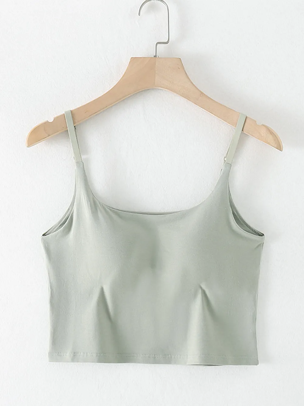 Scoop Neck Cropped Cami with Chest Pads, image 15