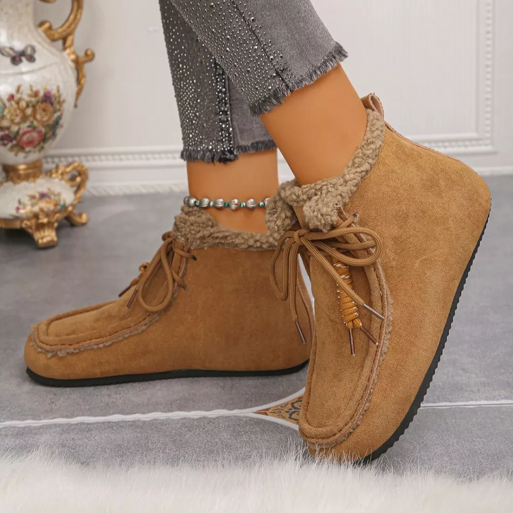 Lace Up Flats Ankle Boots, image 9
