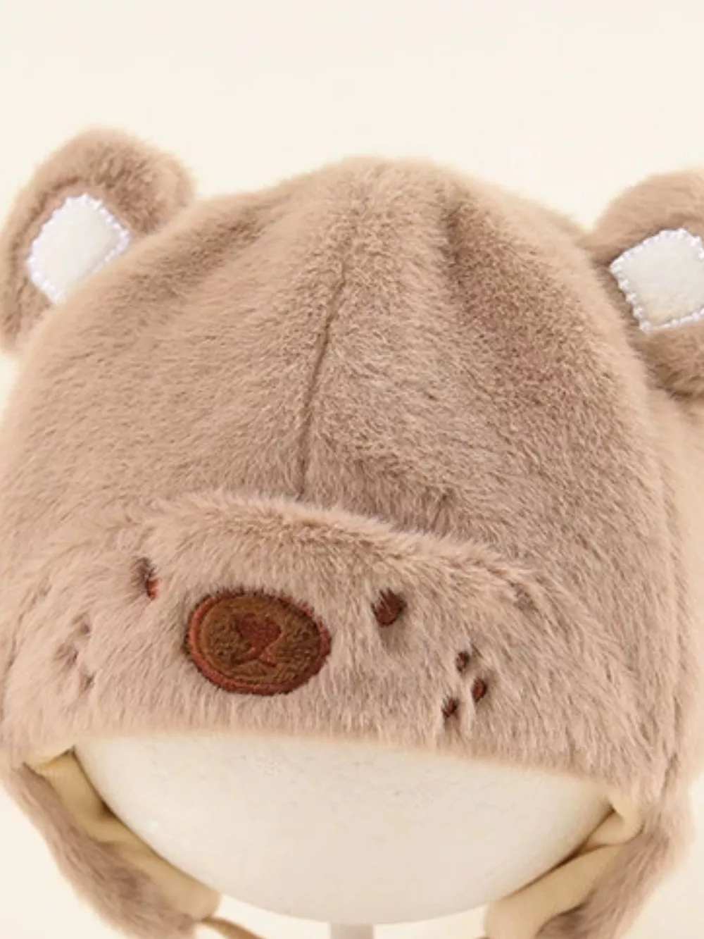Children's Cute Bear Ear Plush Hat, image 12