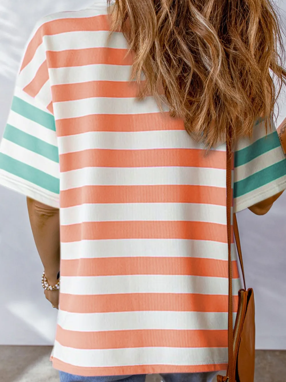 Striped Oversized Short Sleeve T-Shirt, image 17