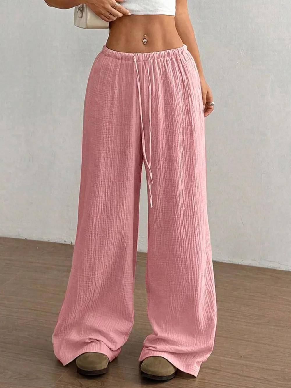 Wide-Leg Drawstring Pants, image 17