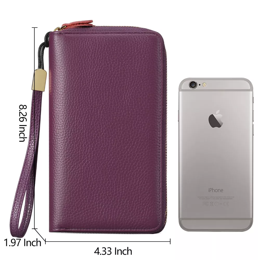 Double Zipper Leather Wallet, image 4