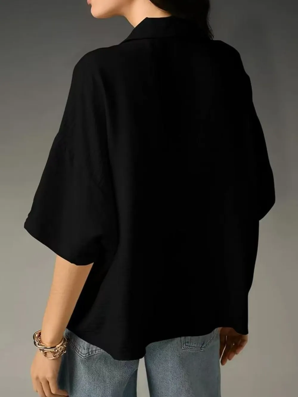 Collared Neck Half Sleeve Blouse, image 14