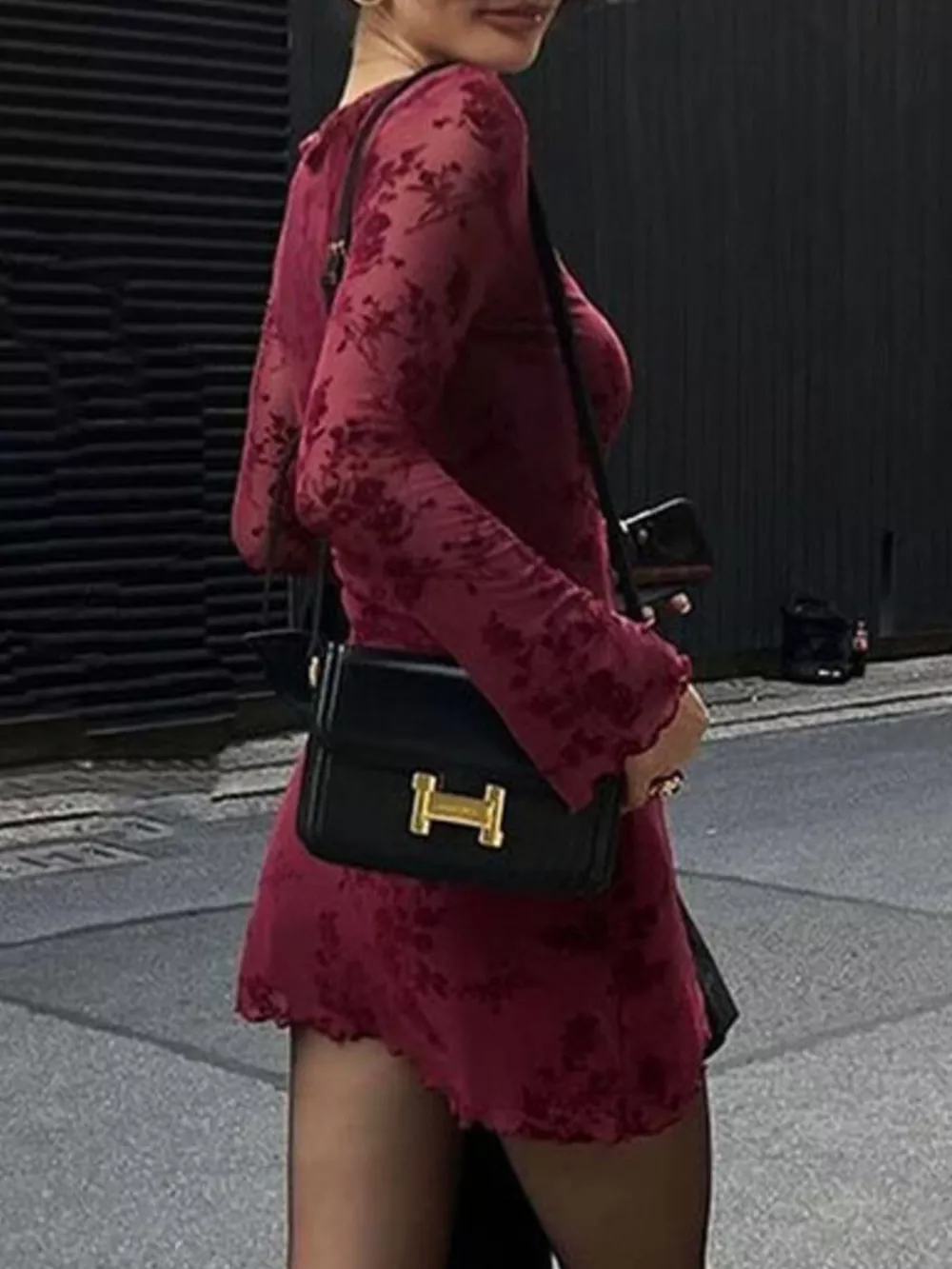 Long Sleeve Bodycon Mini Dress, image 3