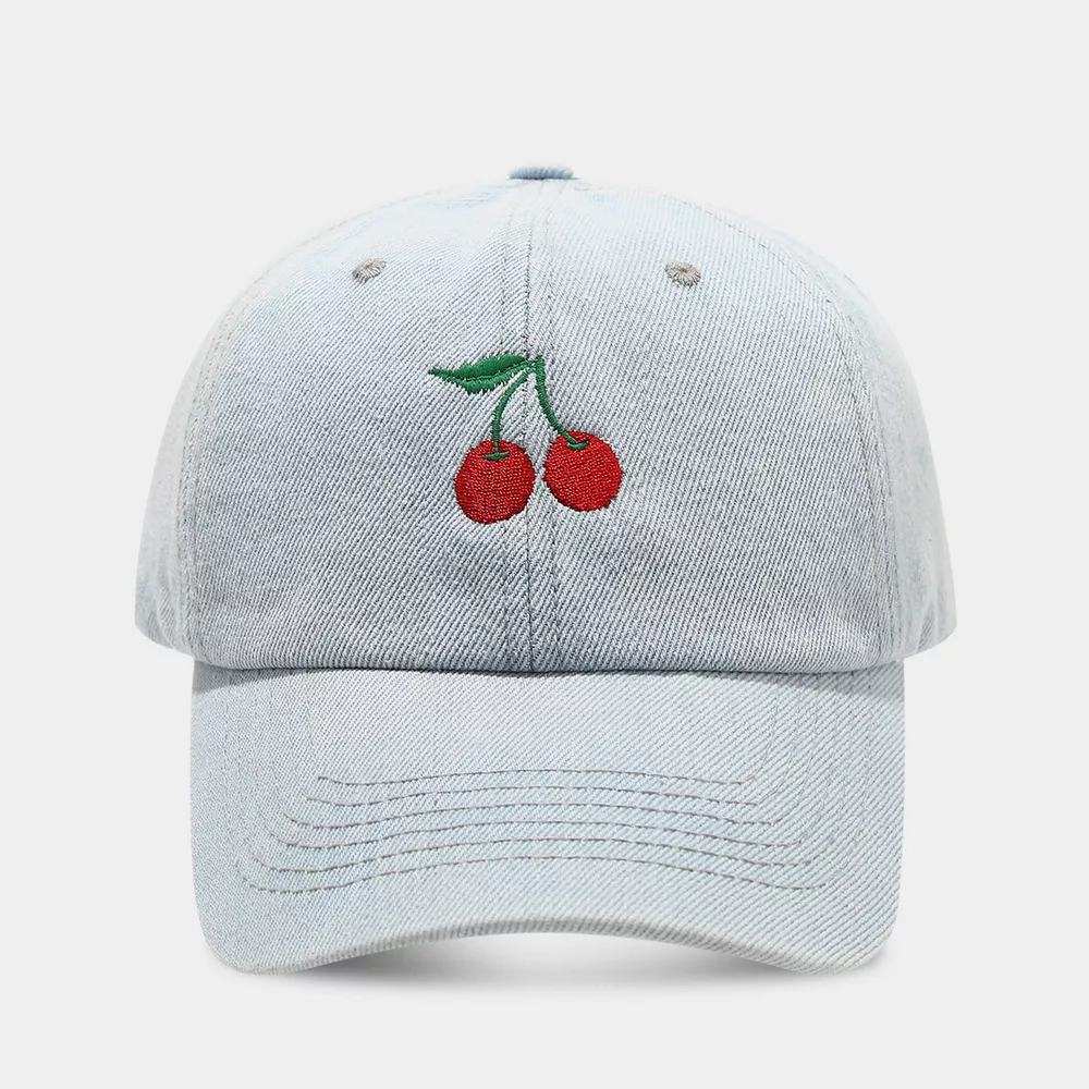 Cherry Embroidery Baseball Cap
