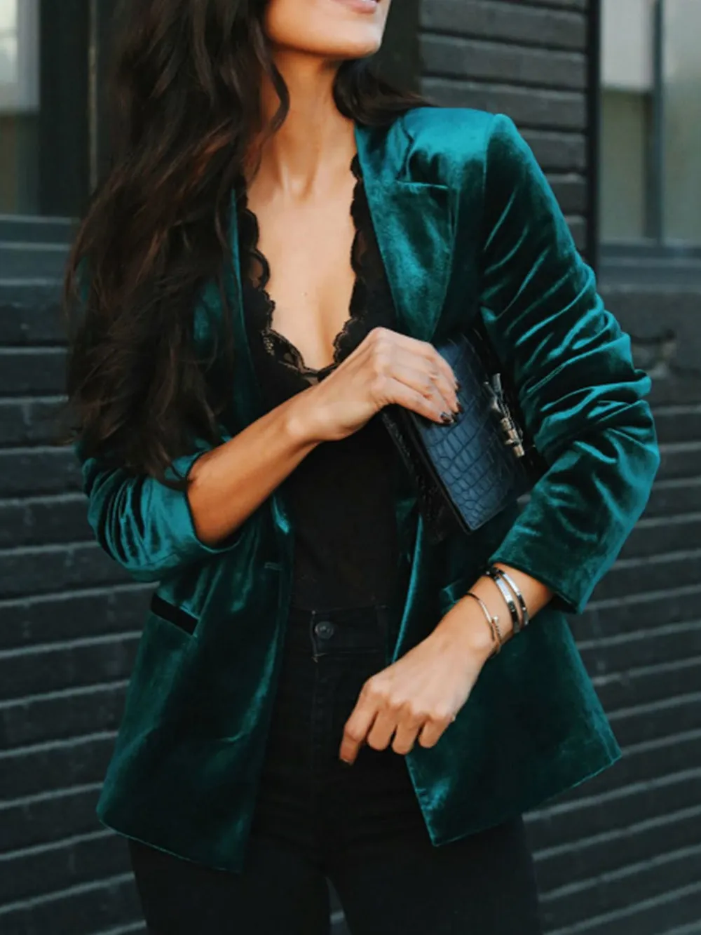 Button Up Lapel Collar Blazer, image 2