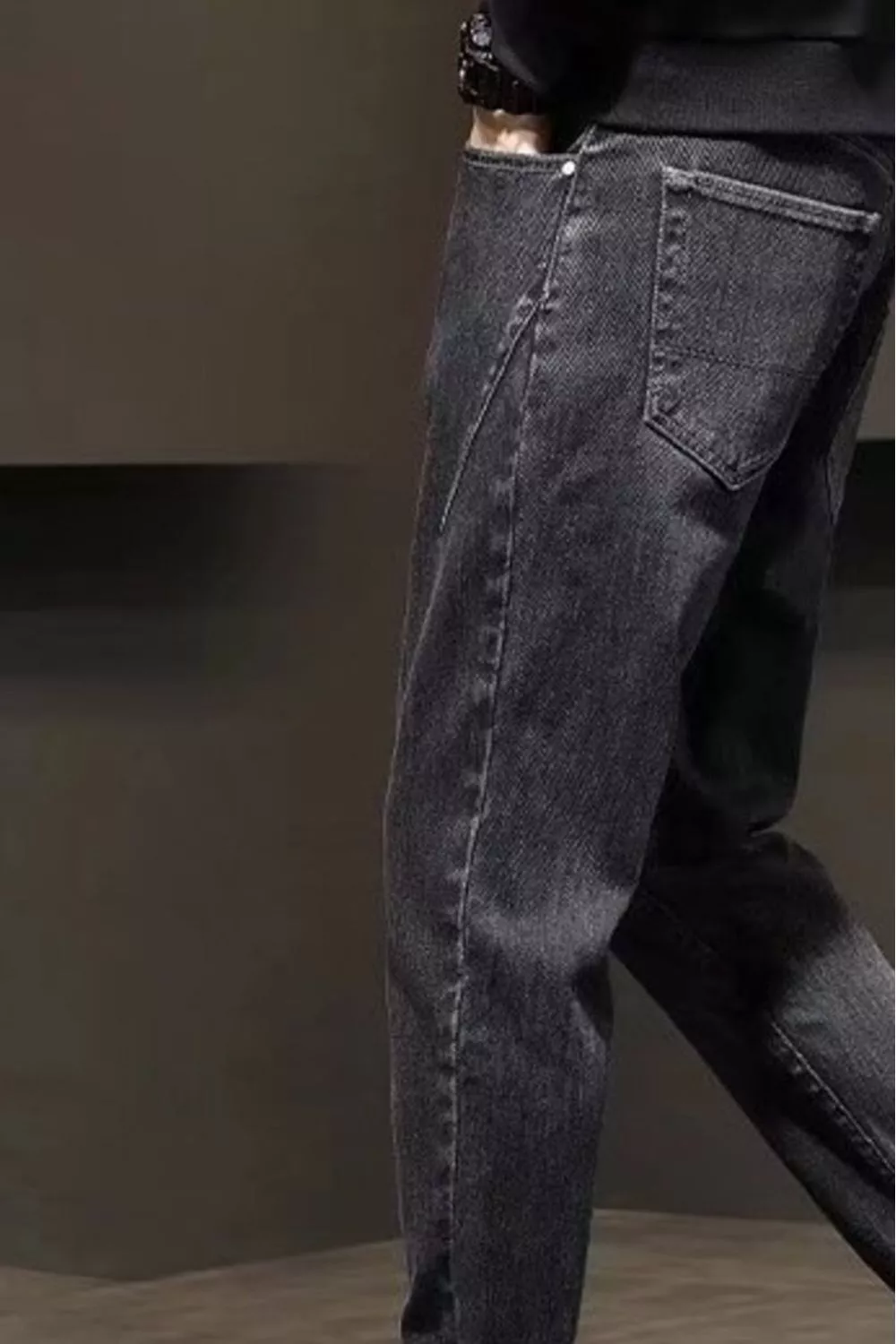Men's Plus Size Wash Straight Leg Jeans, image 2