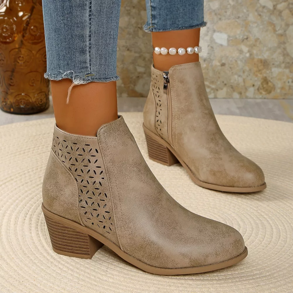 Point Toe Block Heels Boots, image 19