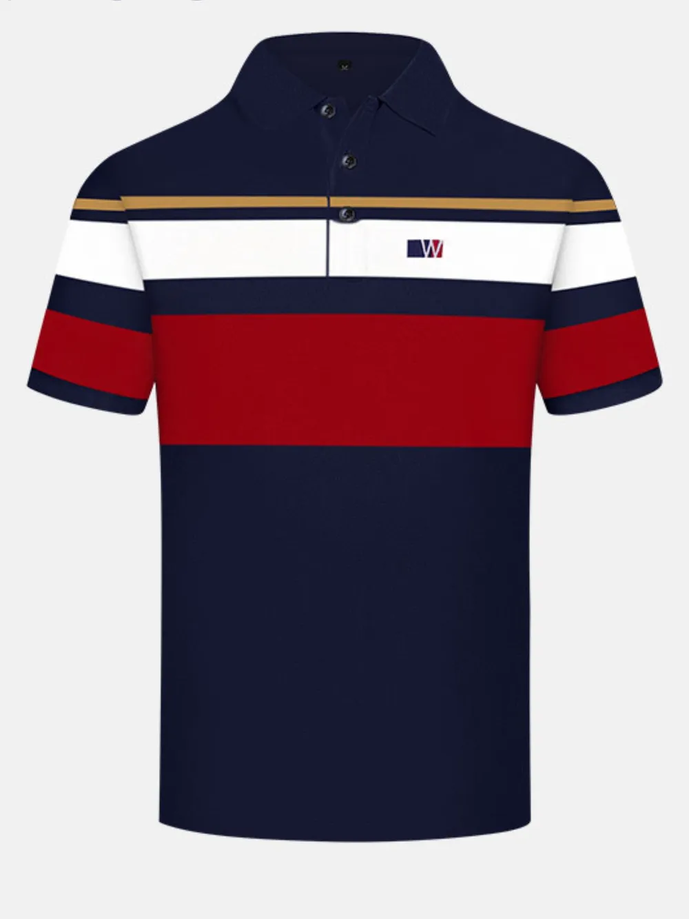 Men's Full Size Color Block Short Sleeve Polo Plus Size, image 4