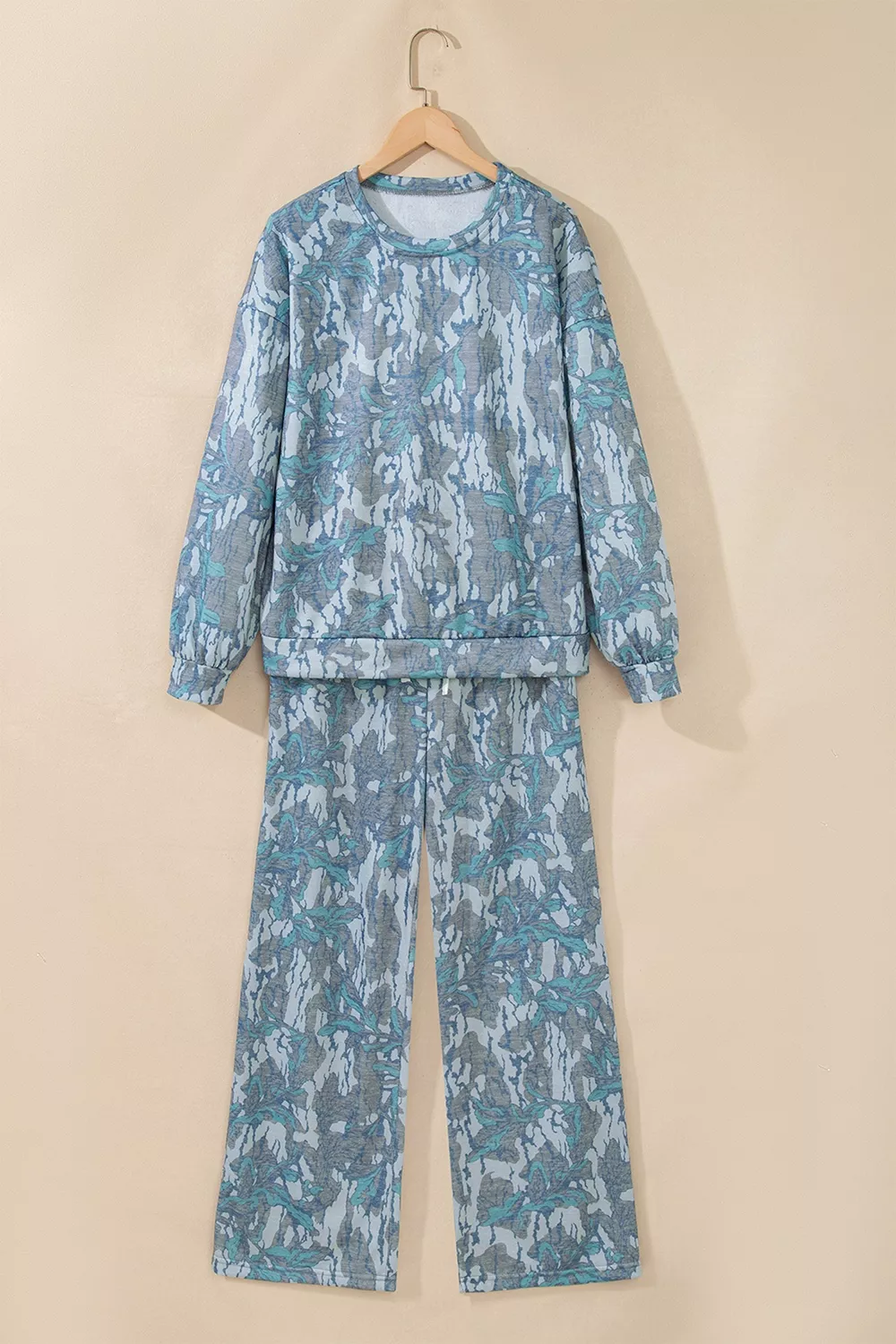 Multicolour Abstract Botanical Print Top and Drawstring Pants Set, image 6