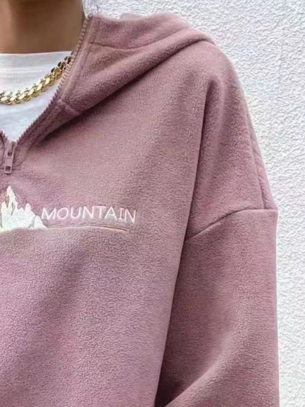 Mountain Quarter Zip Long Sleeve Hoodie, image 9