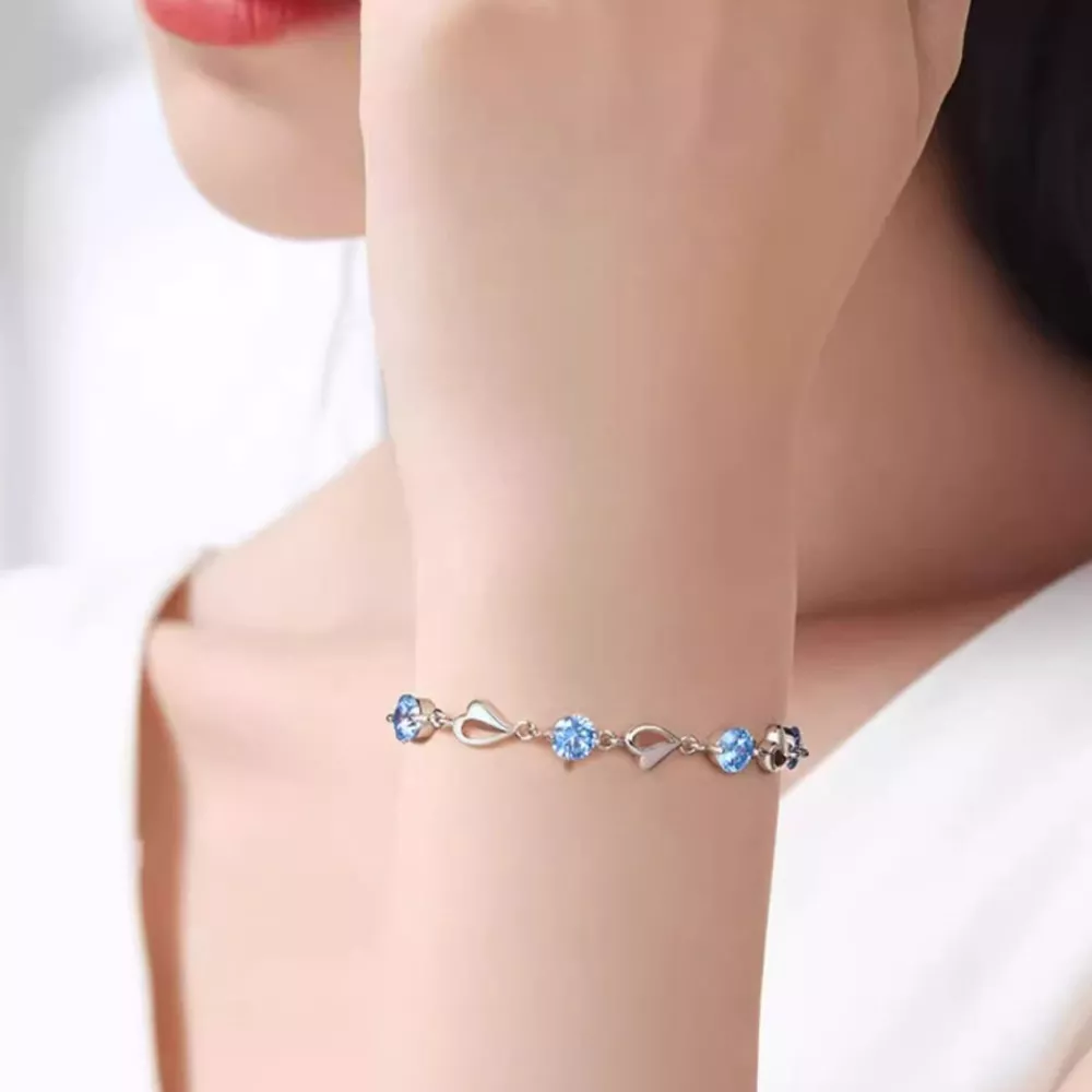 925 Sterling Silver Crystal Bracelet, image 3