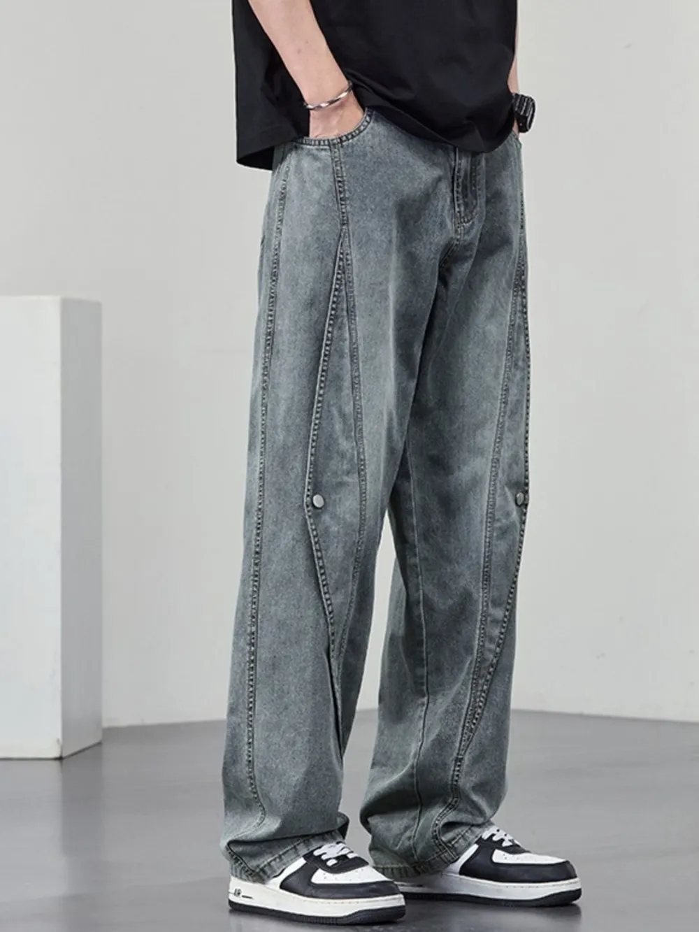 Men's Plus Size Wide Leg Jeans, image 9