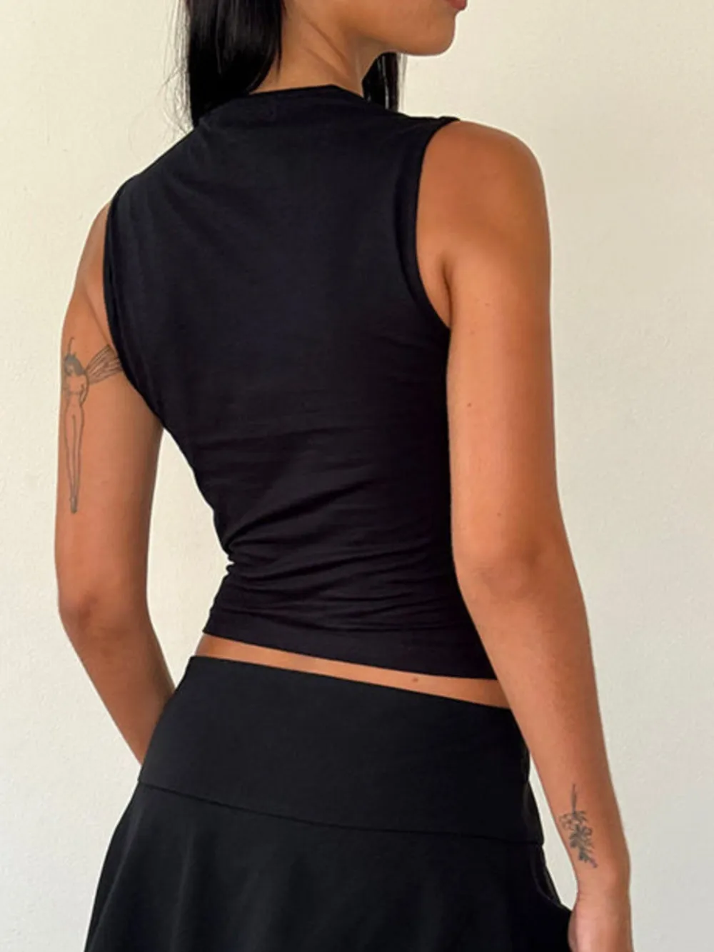 Bow Detail Square Neck Cropped Tank, image 2